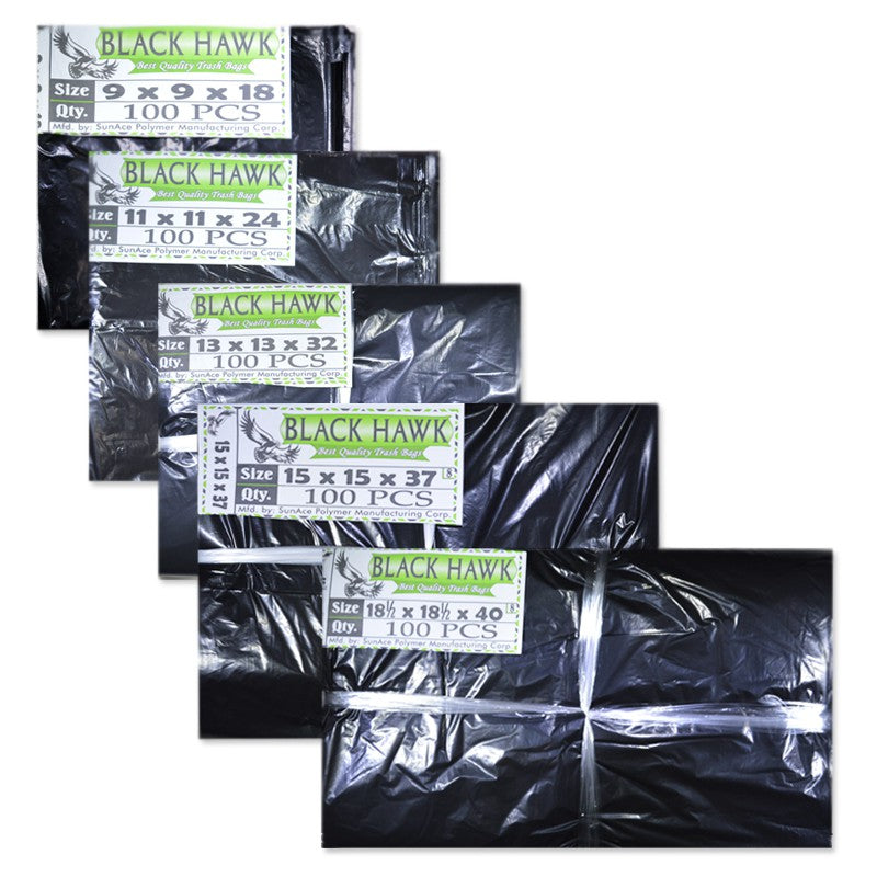 100 Pcs. ] Trash Bags / Garbage Bags Black / Transparent ( S, M, L, XL, XXL  )